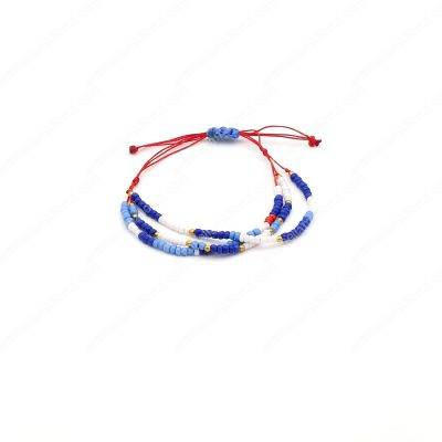 Skinny Multi-Color Seed Beads 3 Row Bracelet